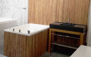 One of the new bathroom sets, featuring the Yasahiro deep soaking tub
