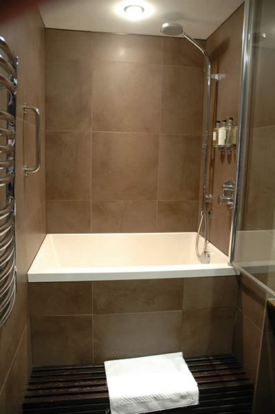 A Calyx deep soaking tub, installed at the Vincent Hotel, Southport