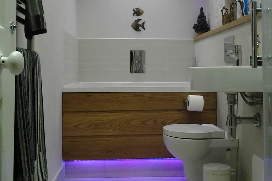 The Calyx Japanese style soaking tub with underlighting, Helensburgh, Scotland