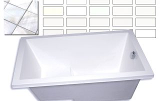 The Calyx deep soaking tub and some of the 85 different whites we can produce.