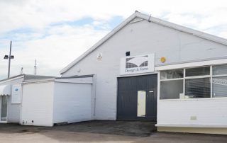 Front view of the Design & Form factory in Lancashire