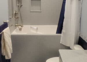 The Takara deep soaking tub, fitted in the small bathroom in Maryland USA