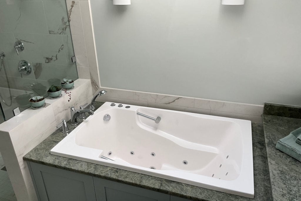 Takara deep soaking tub in the new bathroom in Co. Galway, Ireland