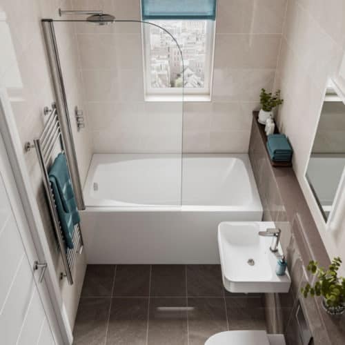 Studio space saving bath.