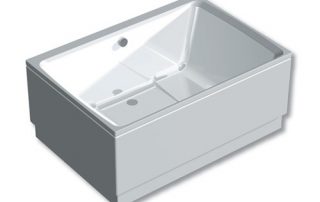 The Xanadu Japanese style soaking tub can be fitted with bespoke panels